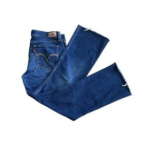 Levi's 524 Too Super Low Women's  Jeans With Leg Flare And Raw Hem Size 34‎